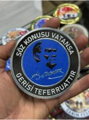Resim KOMANDO PAZARI "Söz Konusu Vatansa Gerisi Teferruattır" yazılı 3d lazer kesim patch arkası cırtlı 