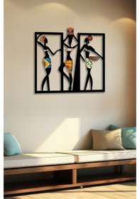 Resim Afrikalı Kadınlar Renklendirilmiş Metal Tablo 