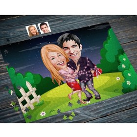 Resim Bk Gift Kişiye Özel Sevgililer Karikatürlü 1000 Parça Profesyonel Puzzle-2 