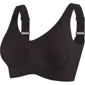 Resim 1/2/4 Adet Kadınlar İçin Dikişsiz Kablosuz Sütyen - Rahat, İnce Tasarım, Tam Kapsama, Sarkanlığı Önleyen, Siyah/Bej/Nude Renkler, Lifli Nylon Kumaş, Elde Yıkama, Pürüzsüz Kesim, Yüksek Destek, Push-Up Olmayan 3D Göğüs, Şık Yaka Stili 