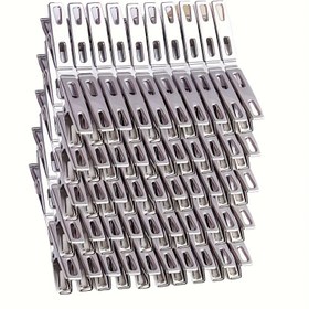 Resim 100 adet Paslanmaz Çelik Giysi Tokası - Ağır Hizmet Tipi Kaymaz Rüzgar Geçirmez Metal Tokalar, Çamaşır, İç Çamaşırı, Çoraplar için - Dayanıklı Paslanmaz Dış Mekan/İç Mekan Kullanımı, Sert Tutuşlu Giysi Tokaları, Çamaşır Aksesuarları | Modern Giysi Tokaları | Sağlam Yapı, Çamaşır Aksesuarları, Giysi Tokaları, Giysi Tokaları 