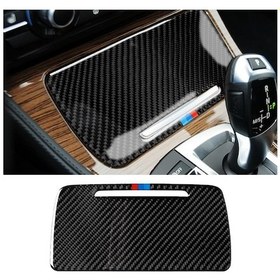 Resim Bmw 5 Serisi F10 2011-2017 İçin Üç Renkli Karbon Fiber Araba Saklama Kutusu Dekoratif Etiket 1 Adet 