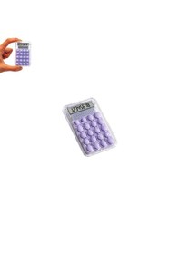 Resim Mini Hesap Makinesi Silikon Tuşlu Lcd Ekran 8 Haneli Şeffaf Mini Hesap Makinesi Ebat 8,5cm X 5,4cm Lila 