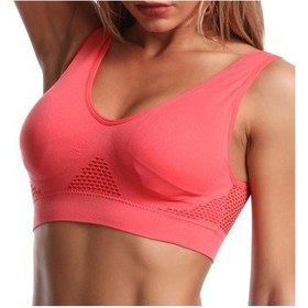 Resim Karpuz Kırmızısı Kadın Spor Sutyeni Dikişsiz Tam Destek Kapsama Kablosuz Spor Sütyeni Yoga Spor Salonu Egzersiz Fitness M-5xl Karpuz Kırmızısı 