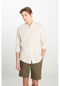 Resim Lee %100 Keten Regular Fit Erkek Gömlek L2510549614 Bej 