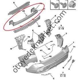 Resim Opel Astra (2022-2024) Arka Tampon Demiri - Elektrikli Modeller (Orijinal) 