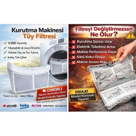 Resim Öz Beyaz Eşya D70 Hp Çamaşır Kurutma Makinesi Kaset Filtres 2973380100 