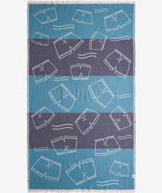Resim Sea Short Jakarlı Peştemal Lacivert, Taşıma Çantalı - Lacivert / 90x160 