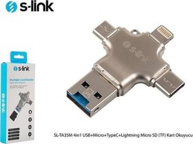 Resim SL-TA35M 4in1 USB+Micro+TypeC+Lightning Micro SD (TF) Kart Okuyucu S-Link