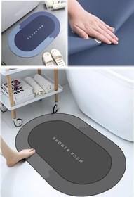 Resim Süper Su Emici Kauçuk Banyo Paspası Kaydırmaz Su Kaydırmaz Hızlı Süper Emici Modern Duş Küvet Paspas 