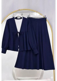 Resim Lovie Moda Mila Bağlamalı Etekli Takım Lacivert 