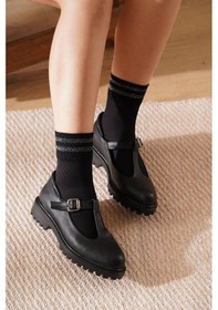 Resim Kadın Loafer Deri Toka Detaylı Ayakkabı Merry 001 