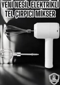 Resim teknodayım Mikser Çırpıcı Şarjlı Mini Taşınabilir Beyaz Tel Çırpıcı Paslanmaz Çelik 