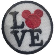Resim Aplike Ütü İle Yapışan Love Pati Arma 4 cm 