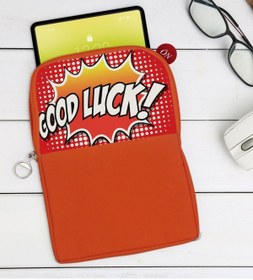Resim Bk Gift Gift Pop Art Tasarımlı Taşınabilir Koruyucu Tablet Kılıfı & Organizer Çanta - Turuncu-15 