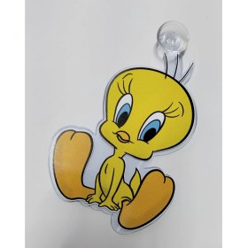 Resim Otomobil-Araç Oto Cam Aksesuarı Tweety Desenli Yapışkanı-Cam Vantuzu 