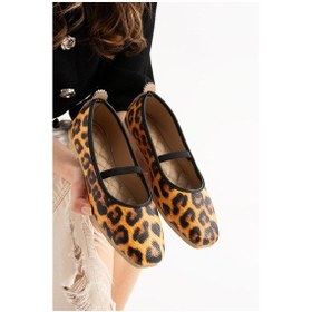 Resim Modafrato Al-113 Lastikli Babet Günlük Kadın Ayakkabı Ev Babeti Leopar 