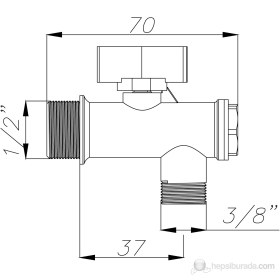 Resim Alp Filtreli Ara Musluk Kumlu 1/2" - 3/8" 