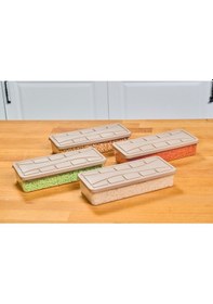 Resim Superpup Saklama Kabı Soft Kapak 4 Adet 2 Lt Bej Dondurucu,erzak Kabı Bej 