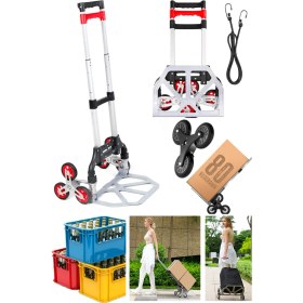 Resim Stilmax 80KG Kapasiteli Merdiven Çıkabilen Taşıma Arabası - Hafif, Dayanıklı ve Pratik Koli Yük Taşıma Araba 