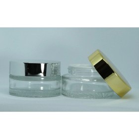 Resim Boş Krem Kavanozu 30 ml (5 Adet) Boş Şeffaf Gri Kapaklı Kutu 