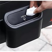 Resim Star Bros Araba Çöp Kutusu Araç İçi Taşınabilir Uyumlu Kapaklı Organizer Çöp Kovası İtme Kapaklı Kova 