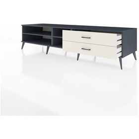 Resim Kronos Tv Ünitesi 2 Raflı 2 Çekmeceli 220x59x51 Antrasit-antrasit/aytaşı Antrasıt/aytası - Antrasıt 