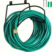 Resim 1 Adet Sağlam Metal Duvara Monte Hortum Tutucu, Ayarlanabilir U Şekilli Siyah Bahçe Hortumu Saklama Rafı - Vidalı ve Yeşil Plastik Kapaklı, İç/Dış Mekan Kullanımı için - Bahçe Hortumları, İpleri, Uzatma Kablolarını Düzenleme, Alan Tasarrufu Tasarımı, Dayanıklı Tutucu, Ev Bahçıvanlar İçin 