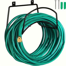 Resim 1 Adet Sağlam Metal Duvara Monte Hortum Tutucu, Ayarlanabilir U Şekilli Siyah Bahçe Hortumu Saklama Rafı - Vidalı ve Yeşil Plastik Kapaklı, İç/Dış Mekan Kullanımı için - Bahçe Hortumları, İpleri, Uzatma Kablolarını Düzenleme, Alan Tasarrufu Tasarımı, Dayanıklı Tutucu, Ev Bahçıvanlar İçin 