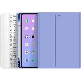 Resim Apple Uyumlu iPad 8. Ve 9. Nesil 2020 /2021 10.2 Inç Tablet Bluetooth Klavyeli Kılıf Türkçe Klavye Kılıf 