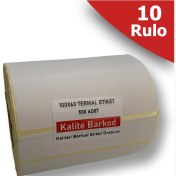Resim Kalite Barkod 100x60 Termal Etiket 10 Rulo Barkod Etiketi 