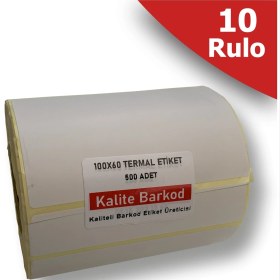 Resim Kalite Barkod 100x60 Termal Etiket 10 Rulo Barkod Etiketi 
