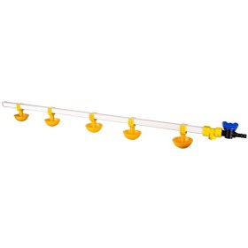 Resim TavPet Civcivler İçin Nipel Suluk Sistemi 100 cm 5 Nipelli Küçük Yaylı Çanaklı 