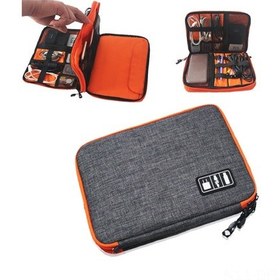 Resim Dofolink Küçük Gri Dijital Alet Çantası - İpad Uyumlu, Telefon, Veri Kablosu, Ssd, Usb, Sd Kart İçin Organize Edici Çanta 24x16.5x3.5 Cm / 28x20x3.5 Cm 