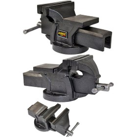 Resim Stilmax 150mm 6" Sabit Tabanlı Özel Alaşım Masa Mengenesi Örslü 