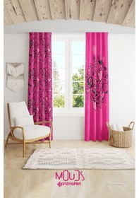 Resim Peace Love Desenli Fon Perde Genç Odası Oturma Odası Süet Baskılı Ekstrafor Büzgü 2 Kanat Prd-2000 Çok Renkli 