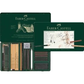 Resim Faber-Castell Pitt Monochrome Karakalem Eskiz Çizim Seti 33 Parça 