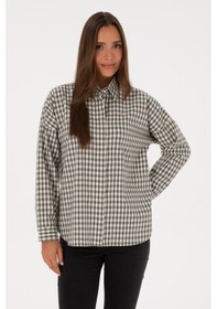 Resim U.s. Polo Assn. Kadın Koyu Yeşil Gömlek Desenli 50316679-vr079 Koyu Yesıl 