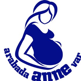Resim MIGNATIS Arabada Anne Var Kız-erkek Modifiye Araba Sticker 15cm - Lacivert 