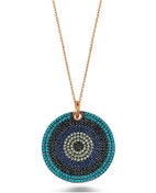 Resim Zirkon Taşlı Nazar Boncuğu Kolye (498587429) 