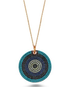 Resim Zirkon Taşlı Nazar Boncuğu Kolye (498587429) 