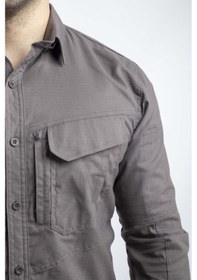 Resim Outdoor Taktik Pamuklu Erkek Gömlek Tactec01f Füme 