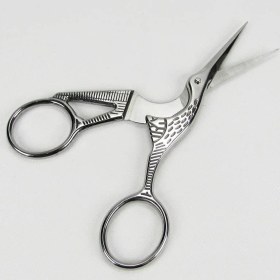 Resim Vitrini Leylek Şeklinde Gümüş Renk Söz ve Nişan Makası 