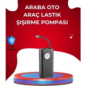 Resim USB Şarjlı Kompakt Elektrikli Hava Kompresörü 3000 Mah 