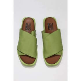 Resim Bueno Shoes Yeşil Deri Kadın Düz Terlik 01WQ9100 01WQ9100 