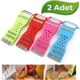 Resim Neler Geldi Neler 2 Adet 5 Fonksiyonlu Pratik Soyacak Mini Soyucu Dilimleyici Rende Sebze Doğrayıcı Çok Amaçlı Soyucu 