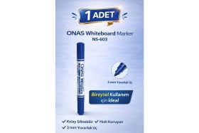 Resim Negok Onas Whiteboard Marker NS-603 Mavi Tahta Kalemi 3 mm Yuvarlak Uç 1 Adet 
