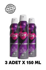 Resim She Is Clubber Kadın Edt Parfüm 50 ml & Deodorant 3*150 ml Avantajlı Set, Roll On Hediyeli 