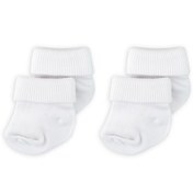 Resim Novibaby 2'li Bambu Bebek Çorap I Snow White I 0-6 ay I Beyaz Yenidoğan Bebek Çorabı 