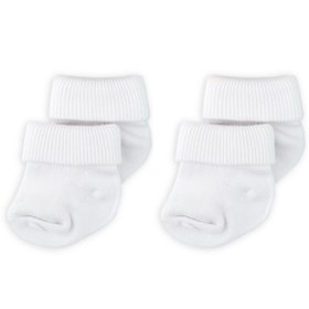 Resim Novibaby 2'li Bambu Bebek Çorap I Snow White I 0-6 ay I Beyaz Yenidoğan Bebek Çorabı 